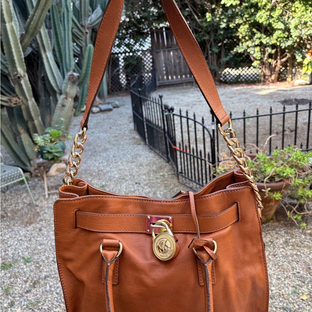 Michael Kors Brown Leather Shoulder Bag Tote